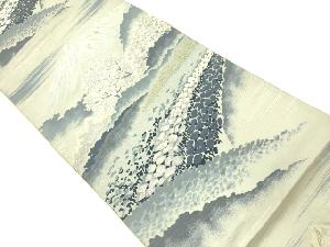 アンティーク　遠山・樹木模様織出し袋帯（材料）